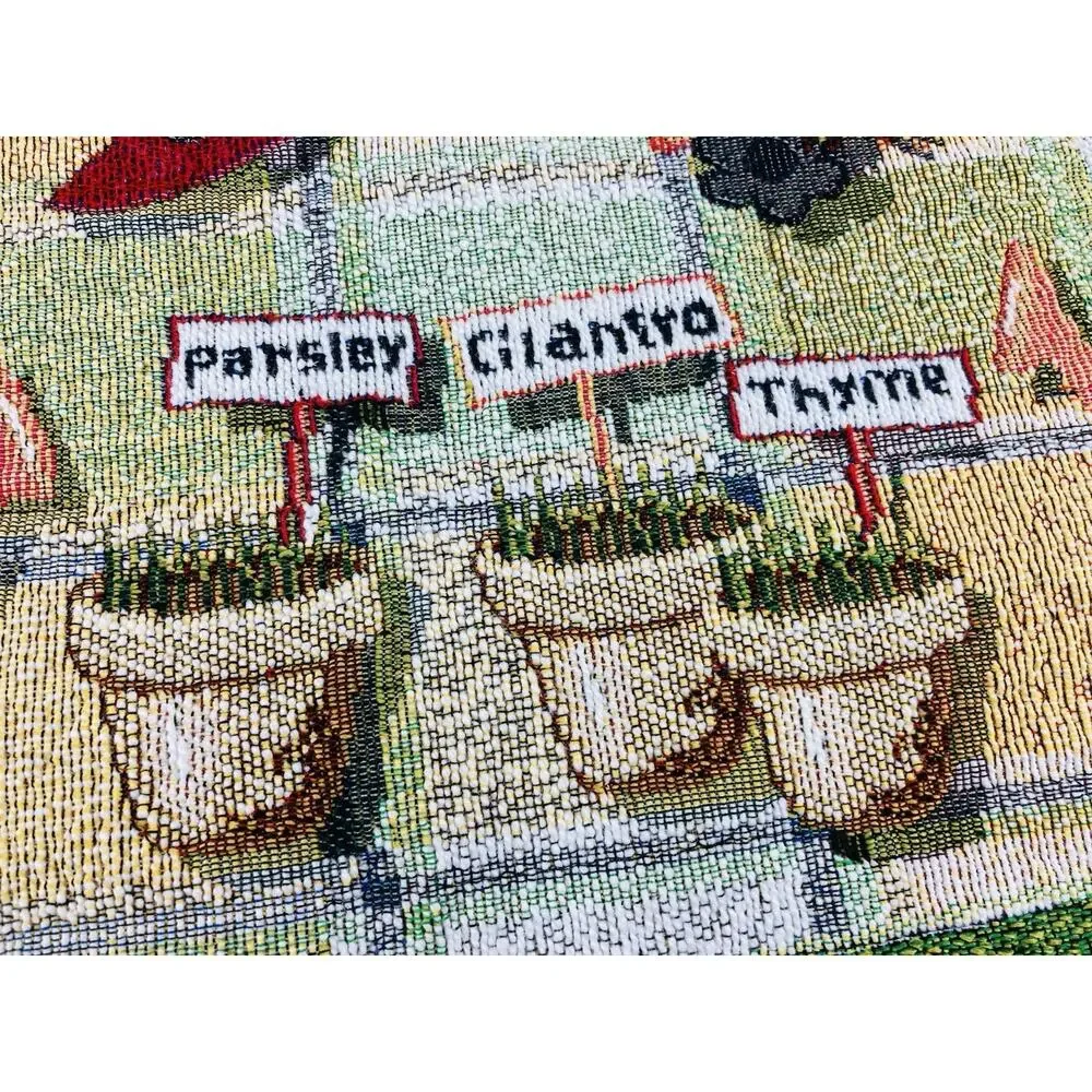 Placemats Set 6 Herb Garden Theme Bird Butterflies Red Hat Park B Smith Tapestry